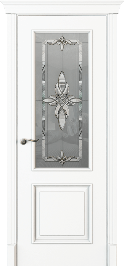 Купить межкомнатную дверь Л13 со стеклом  цвета белый в Нижнем Новгороде