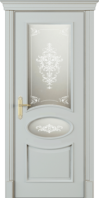 Купить межкомнатную дверь Л 61-Б2 с двумя стёклами цвета ral 7035 в Нижнем Новгороде