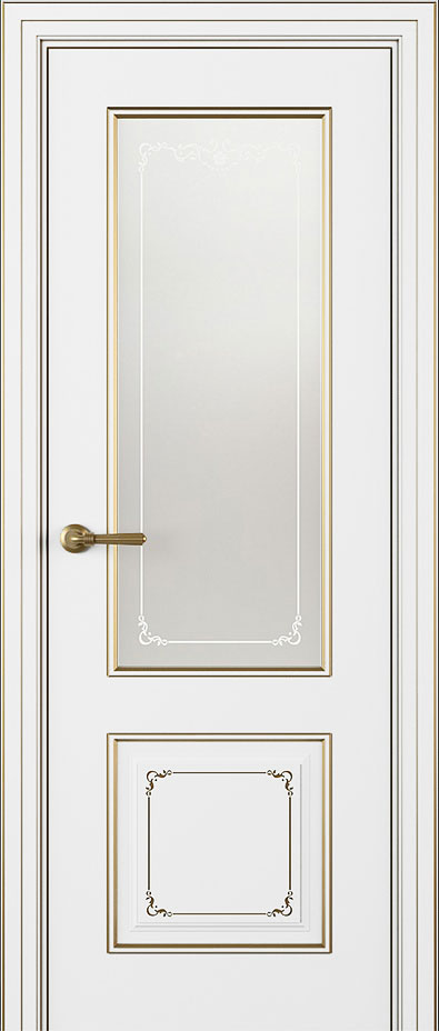 Купить межкомнатную дверь ЛЧ 13-С со стеклом  цвета белый в Москве