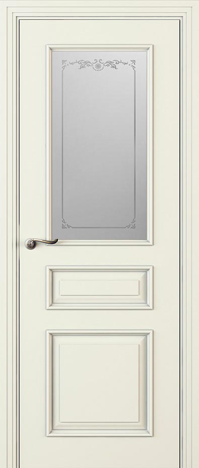 Купить межкомнатную дверь Л 53-С с одним стеклом цвета ral 9010 в Москве