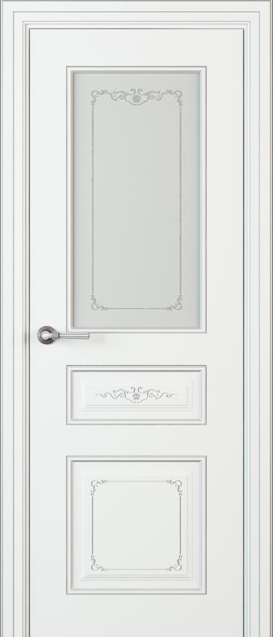 Купить межкомнатную дверь ЛЧ 53 С с одним стеклом цвета белый в Москве