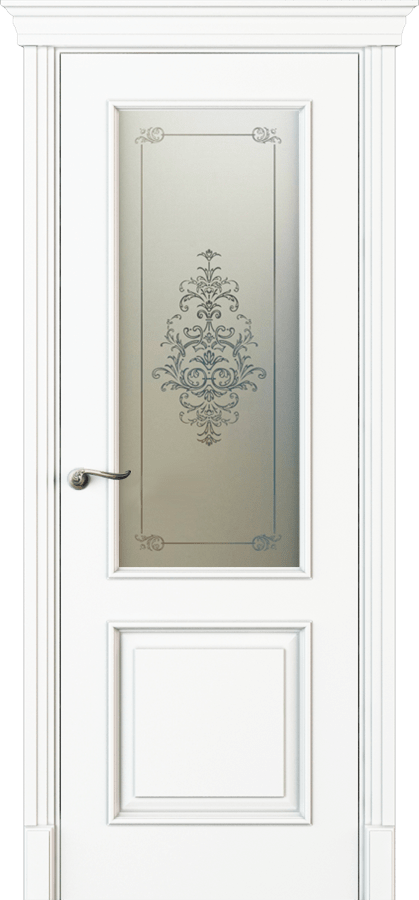 Купить межкомнатную дверь Л13Б со стеклом  цвета белый в Нижнем Новгороде
