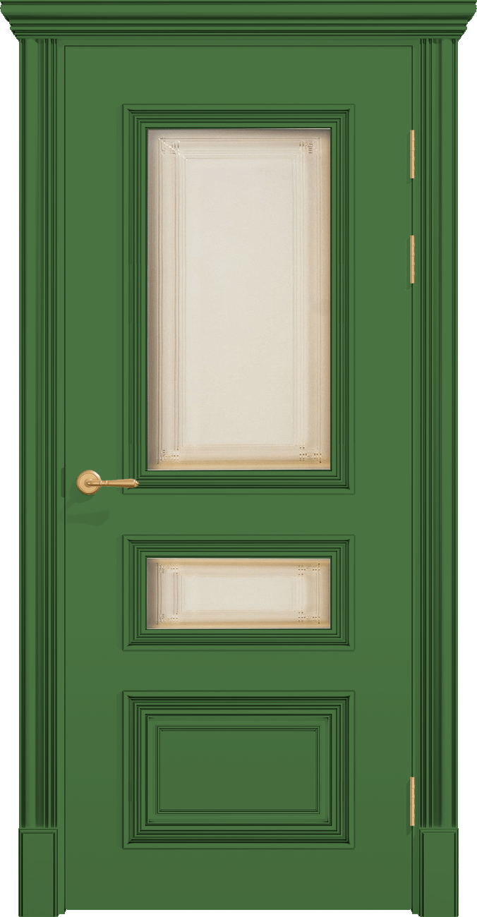 Купить межкомнатную дверь ПОЛО 3FХ/G2 с двумя стёклами цвета ral 6011 в Москве