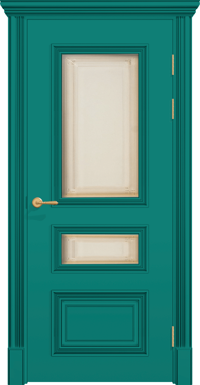 Купить межкомнатную дверь ПОЛО 3FХ/G2 с двумя стёклами цвета ral 6033 в Москве
