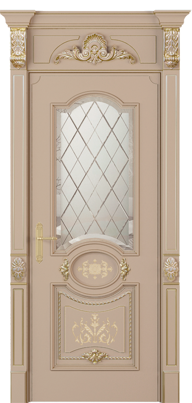 Купить межкомнатную дверь  Модель №006 с фигурным стеклом цвета ral 9010 в Москве