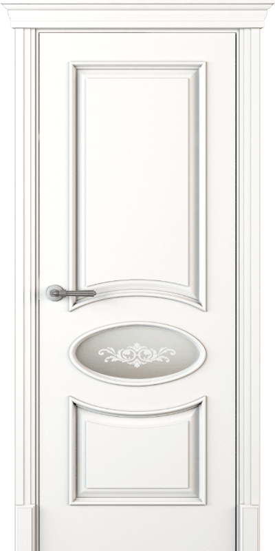 Купить межкомнатную дверь Л 61-Б с овальным стеклом цвета белый в Нижнем Новгороде