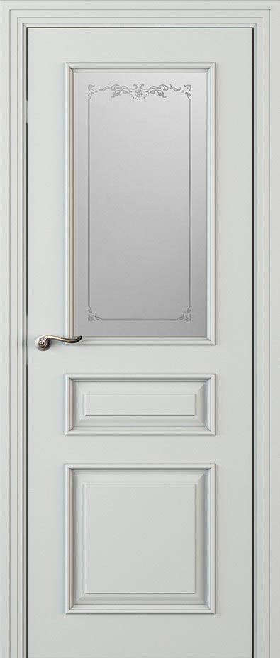Купить межкомнатную дверь Л 53-С с одним стеклом цвета ral 7035 в Нижнем Новгороде