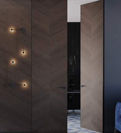 Возможность комплектации стеновыми панелями в том же стиле