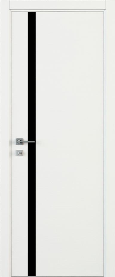 Купить межкомнатную дверь РДА83 с алюминиевой кромкой  цвета белый матовый в Москве