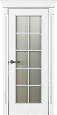 Межкомнатная дверь ЛН 16 со стеклом  цвета белый
