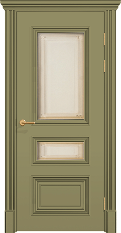 Межкомнатная дверь ПОЛО 3FХ/G2 с двумя стёклами цвета ral 7034