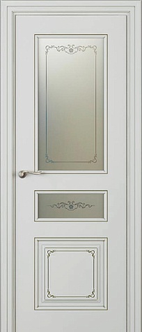 Межкомнатная дверь ЛЧ 53 С2 с двумя стёклами цвета ral 7035