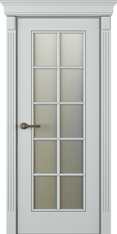 Межкомнатная дверь ЛН 16 со стеклом  цвета ral 7035
