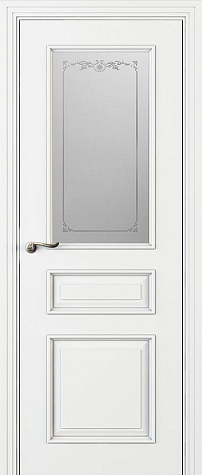 Межкомнатная дверь Л 53-С с одним стеклом цвета белый