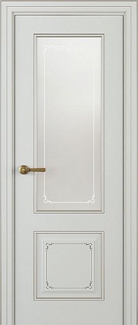 Межкомнатная дверь ЛЧ 13-С со стеклом  цвета ral 7035