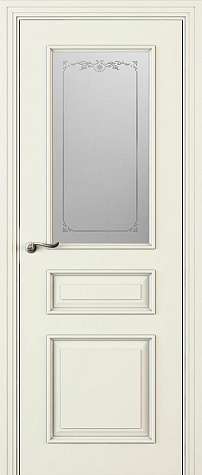 Межкомнатная дверь Л 53-С с одним стеклом цвета ral 9010