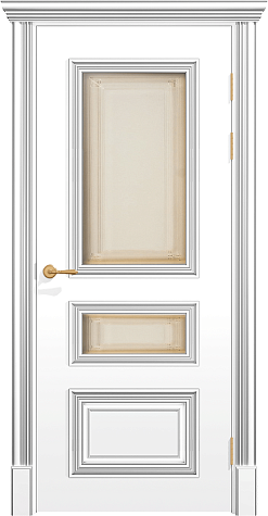 Межкомнатная дверь ПОЛО 3FХ/G2 с двумя стёклами цвета ral 9010
