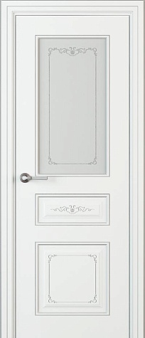 Межкомнатная дверь ЛЧ 53 С с одним стеклом цвета белый