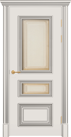 Межкомнатная дверь ПОЛО 3FХ/G2 с двумя стёклами цвета ral 9002