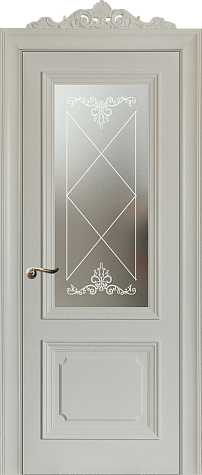 Межкомнатная дверь Л 70Н со стеклом  цвета ral 7035