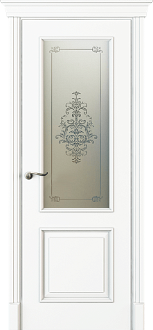 Межкомнатная дверь Л13Б со стеклом  цвета белый