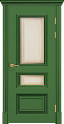 Межкомнатная дверь ПОЛО 3FХ/G2 с двумя стёклами цвета ral 6011