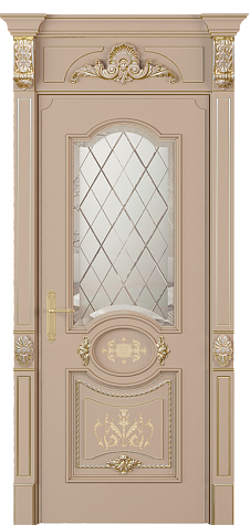 Межкомнатная дверь  Модель №006 с фигурным стеклом цвета ral 9010