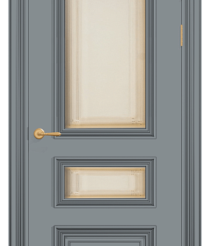 Межкомнатная дверь ПОЛО 3FХ/G2 с двумя стёклами цвета ral 7046