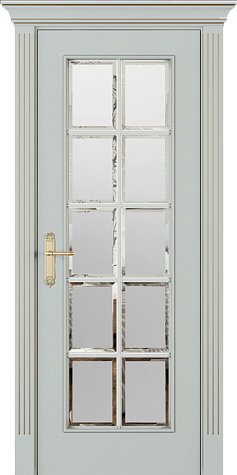 Межкомнатная дверь ЛФ20 со стеклом Сатин  цвета ral 7035