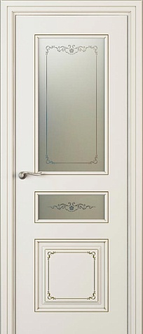 Межкомнатная дверь ЛЧ 53 С2 с двумя стёклами цвета ral 9010