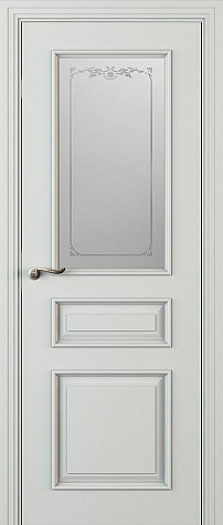 Межкомнатная дверь Л 53-С с одним стеклом цвета ral 7035