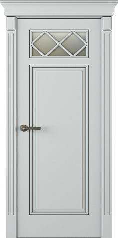 Межкомнатная дверь ЛН21 со стеклом  цвета ral 7035