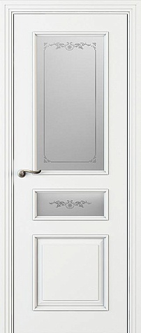 Межкомнатная дверь Л 53-С2 с двумя стёклами цвета белый