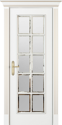 Межкомнатная дверь ЛФ20 со стеклом Сатин  цвета белый
